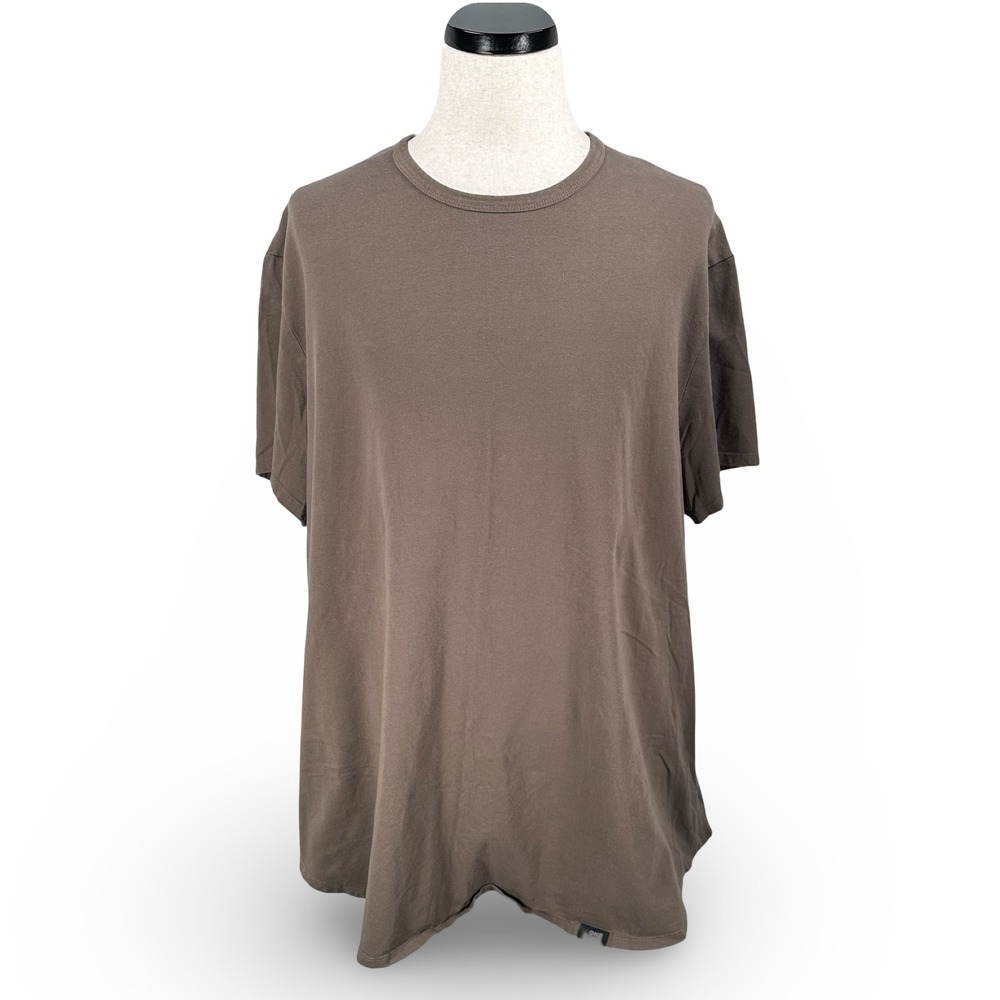 One Bone Mens Brown Short Sleeve Scoop Bottom T-Shirt OB102C Big Tall Size 2